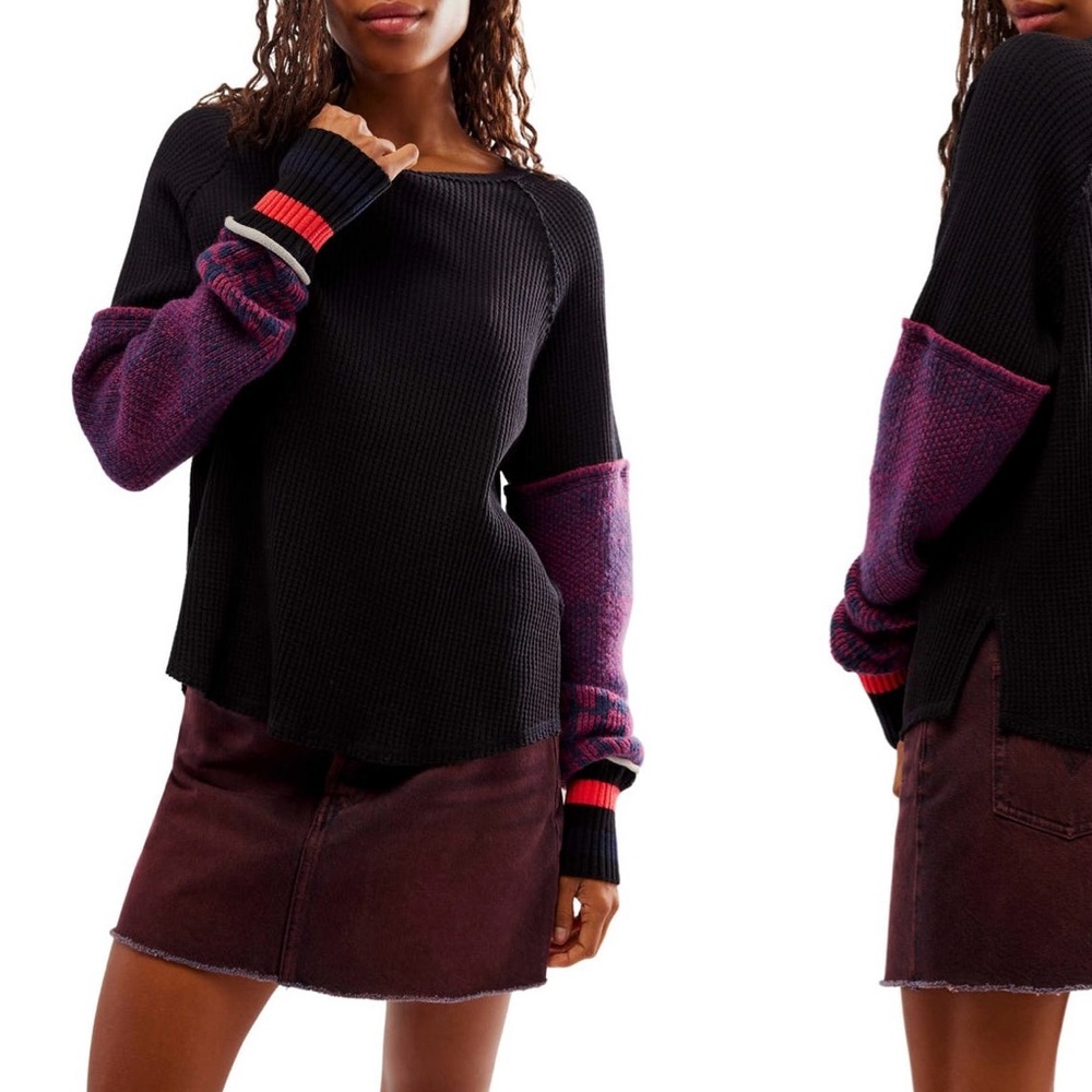 Free People Mod About Waffle Knit Top